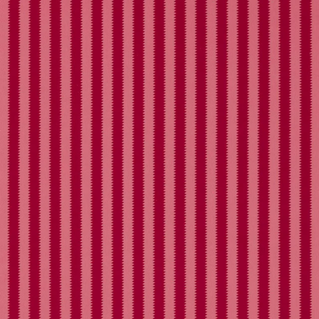 Vertical carmine and raspberry stripes on a soft pink woven fabric swatch