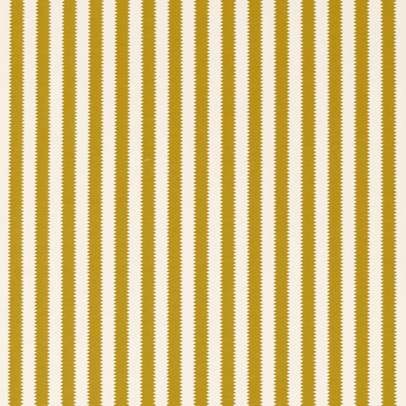 Chartreuse-gold vertical stripe fabric on a pale ground, tightly woven texture