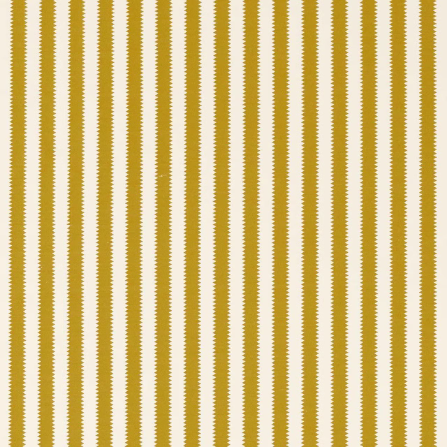 Chartreuse-gold vertical stripe fabric on a pale ground, tightly woven texture