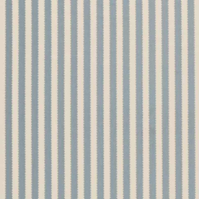 Vertical smoky blue and linen pinstripes on a tightly woven fabric swatch