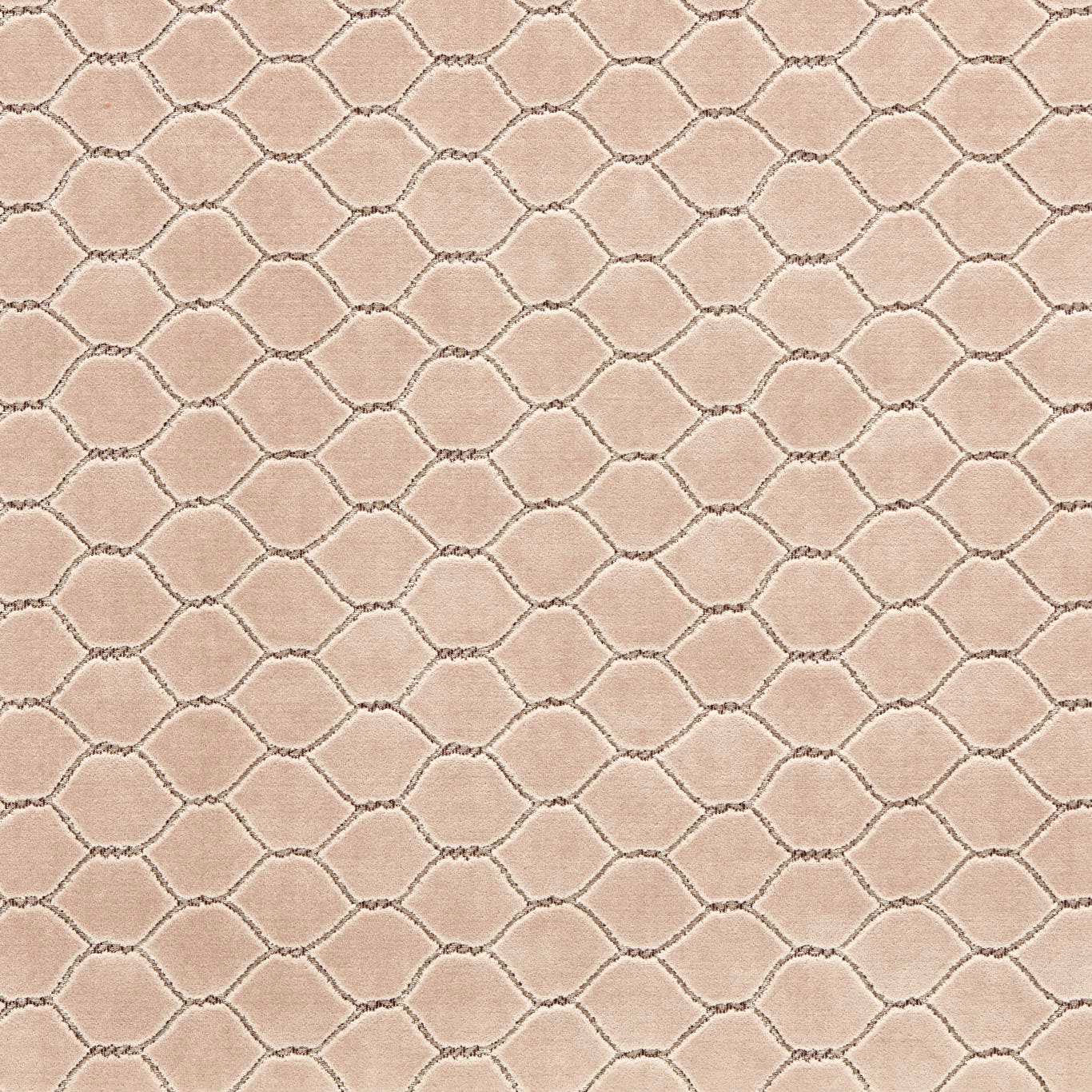 Putty beige geometric velvet with a small interlocking lattice pattern