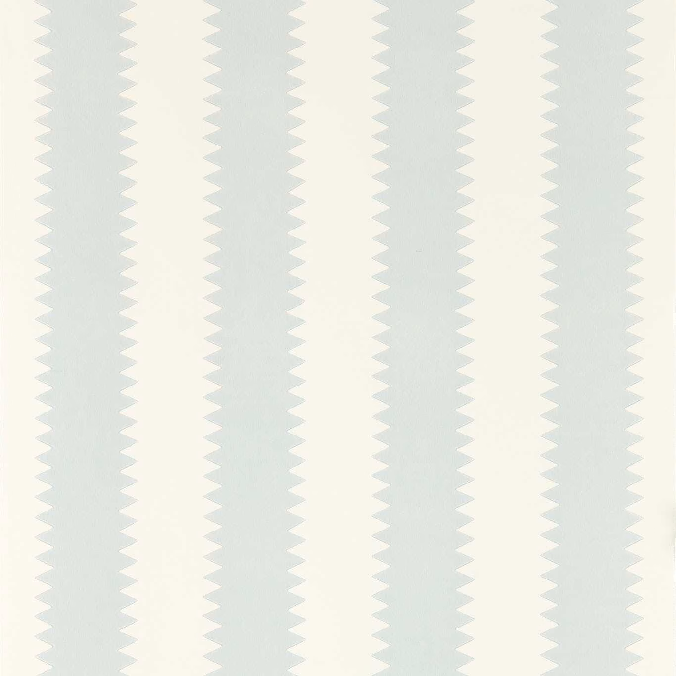 Pale porcelain wallpaper with soft sage-grey vertical zigzag columns