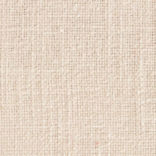 Close-up of warm cream woven fabric with subtle slubbed texture