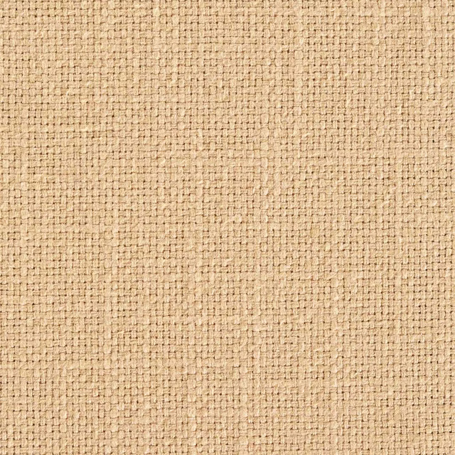 Close-up of soft corn cream woven fabric with a tight textured basket weave