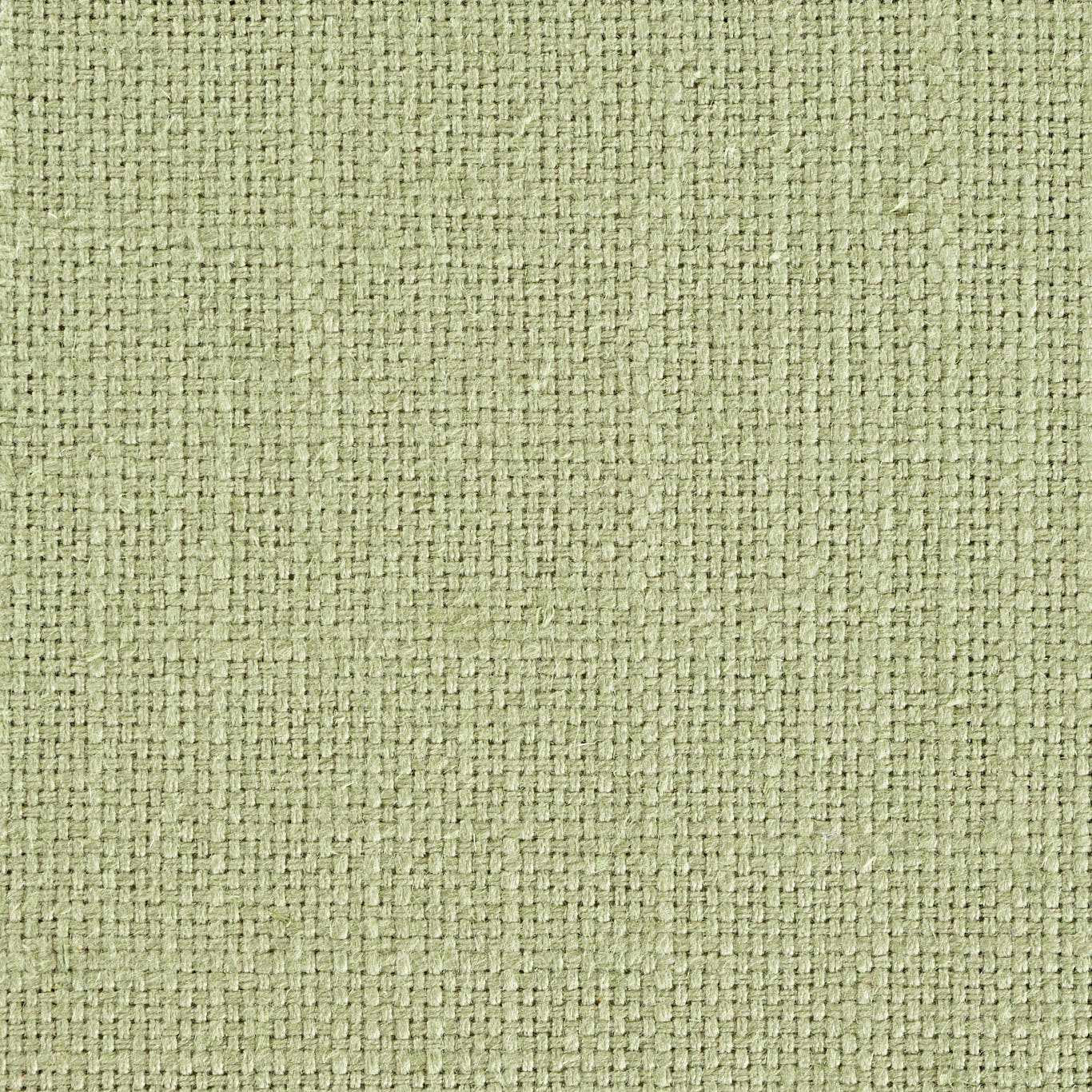 Close-up of pale aloe green woven fabric with a neat basket texture