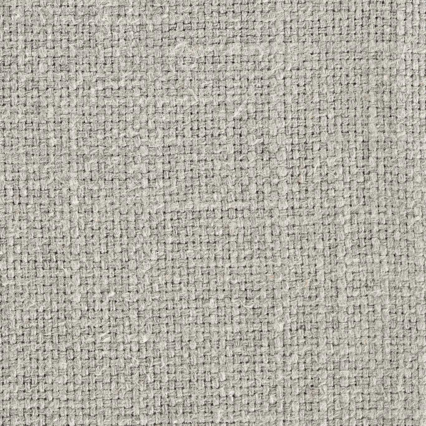 Close-up of pale silver-grey woven upholstery fabric with a textured basket weave