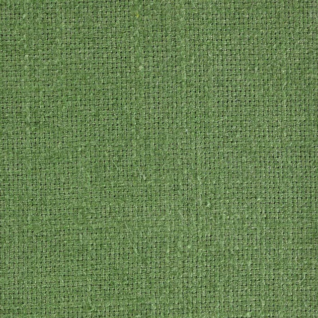 Close-up of a fresh cactus green woven fabric with a tight textured grid