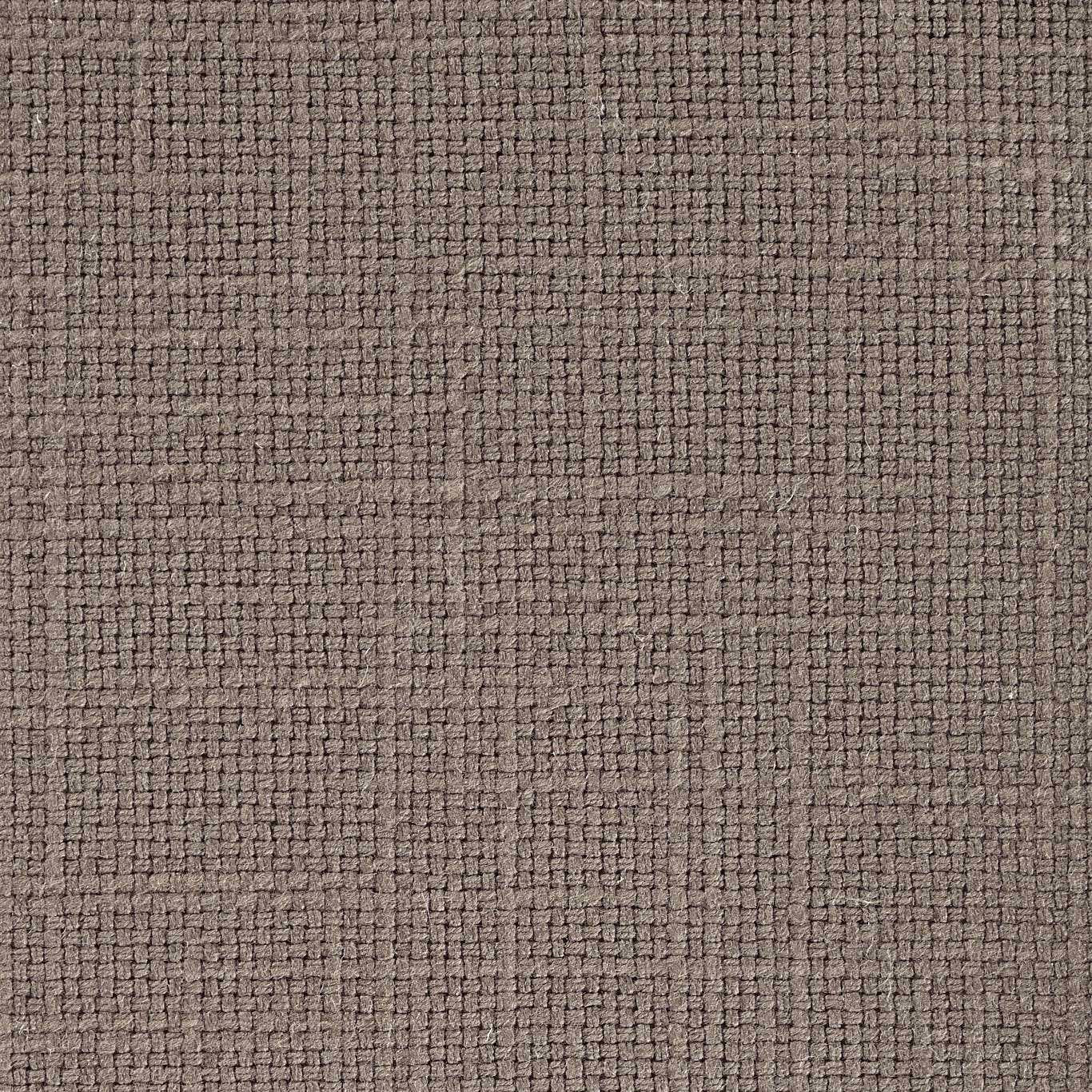 Close-up of warm taupe-brown woven fabric with a tight basket texture