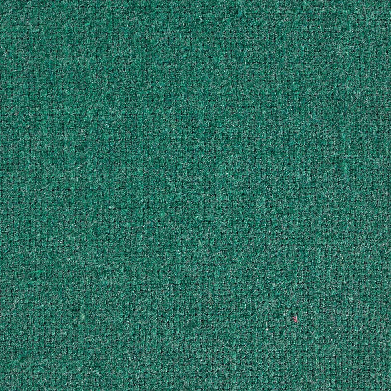 Close-up of textured evergreen green woven fabric with a nubby finish