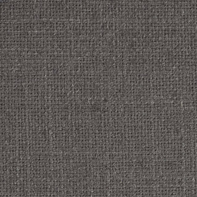Close-up of a textured graphite grey woven fabric with subtle heathered flecks