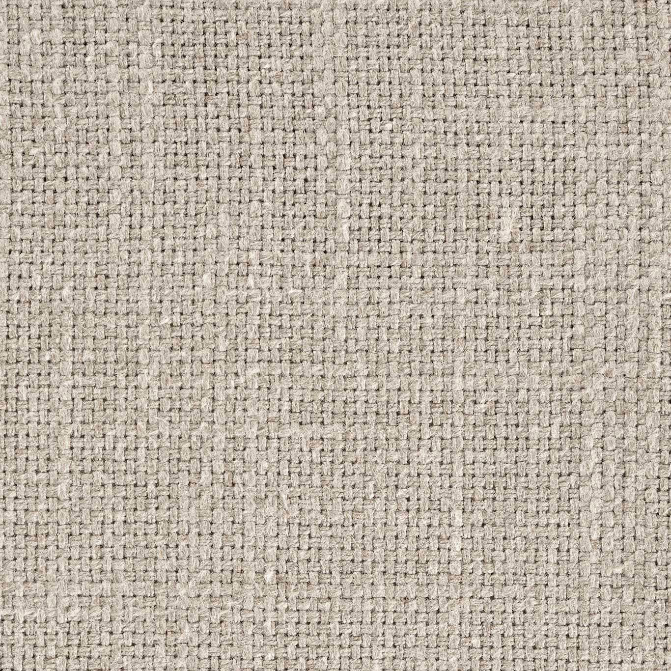 Close-up of warm greige woven fabric with a nubby basket texture