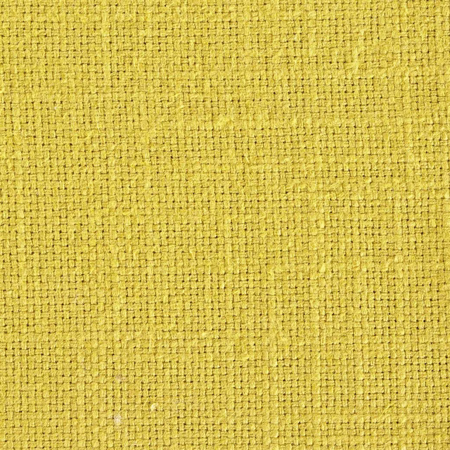 Bright lime yellow woven fabric swatch with a nubby plain texture