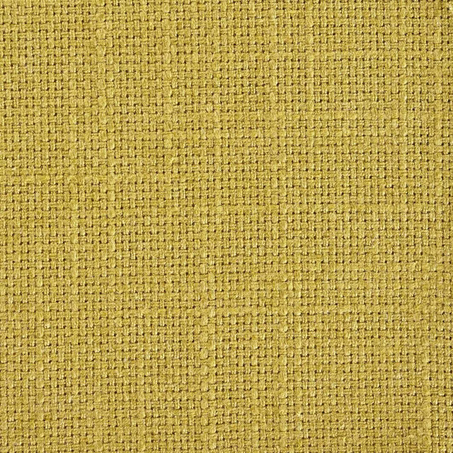 Close-up of a muted golden olive woven fabric with a tight basket texture