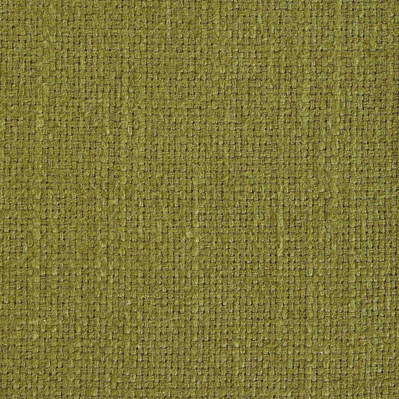 Close-up of muted olive green woven fabric with a dry textured weave