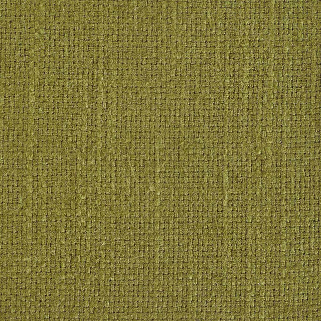 Close-up of muted olive green woven fabric with a dry textured weave