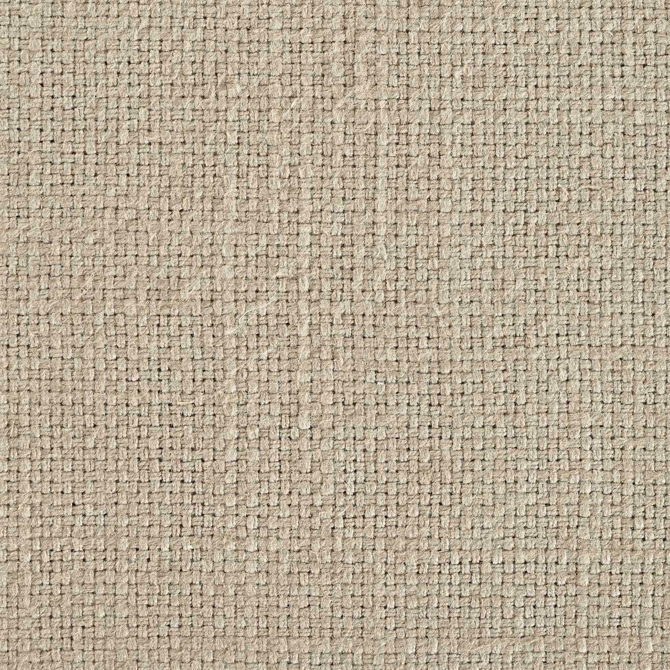Close-up of warm beige linen-weave fabric with fine slubby texture