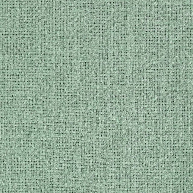 Close-up of soft seafoam green woven fabric with a tight nubby texture