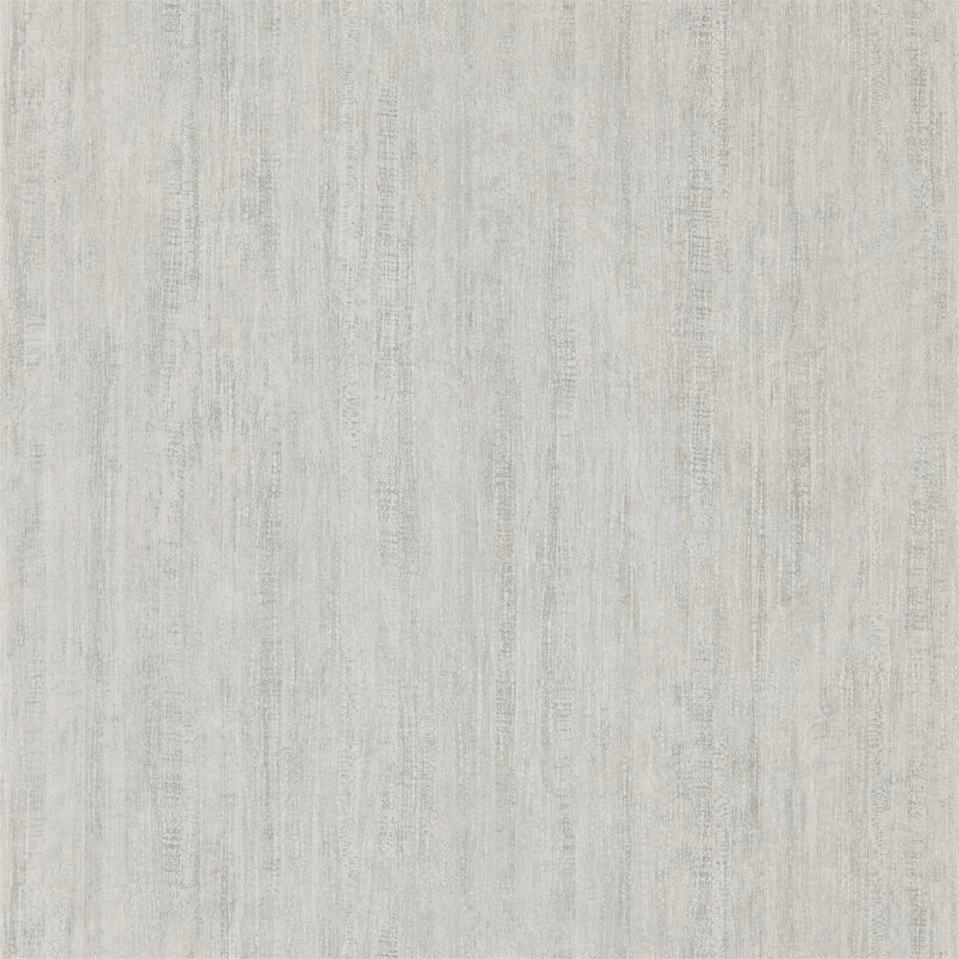 Pale cool-grey wallpaper with delicate distressed vertical striations and a chalky finish