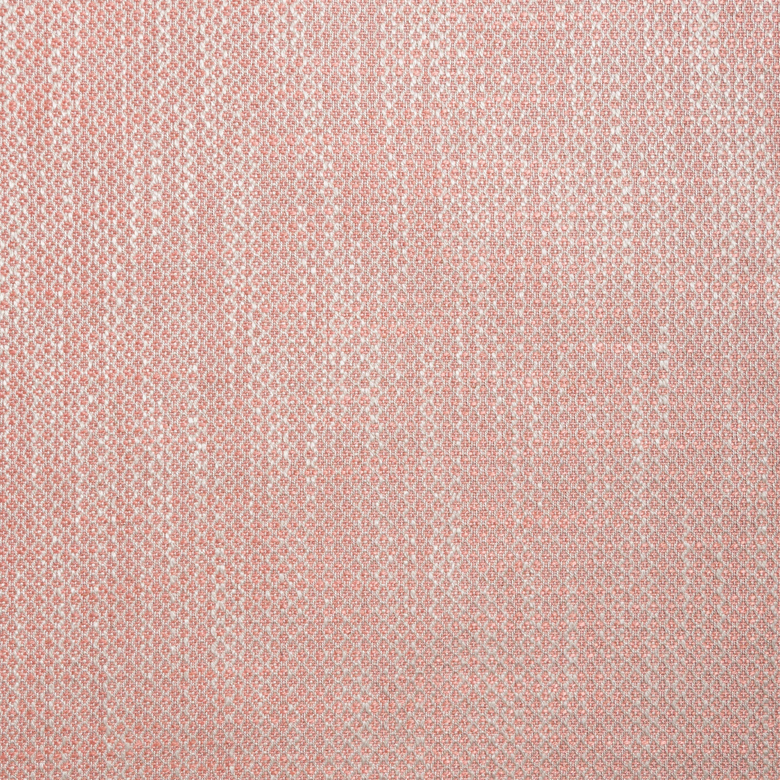 Fine coral-pink and ivory geometric weave with a softly textured surface