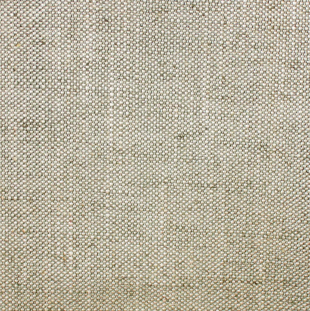 Close view of Elephant Grey’s tight greige plain weave with subtle tonal flecks