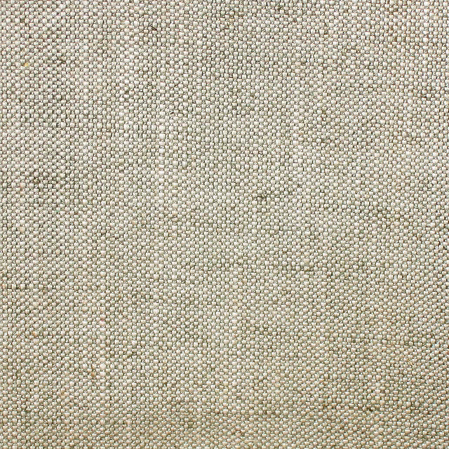 Close view of Elephant Grey’s tight greige plain weave with subtle tonal flecks