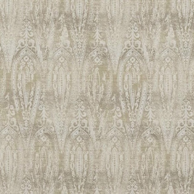Weathered taupe-grey damask with pale arches and a softly mottled surface