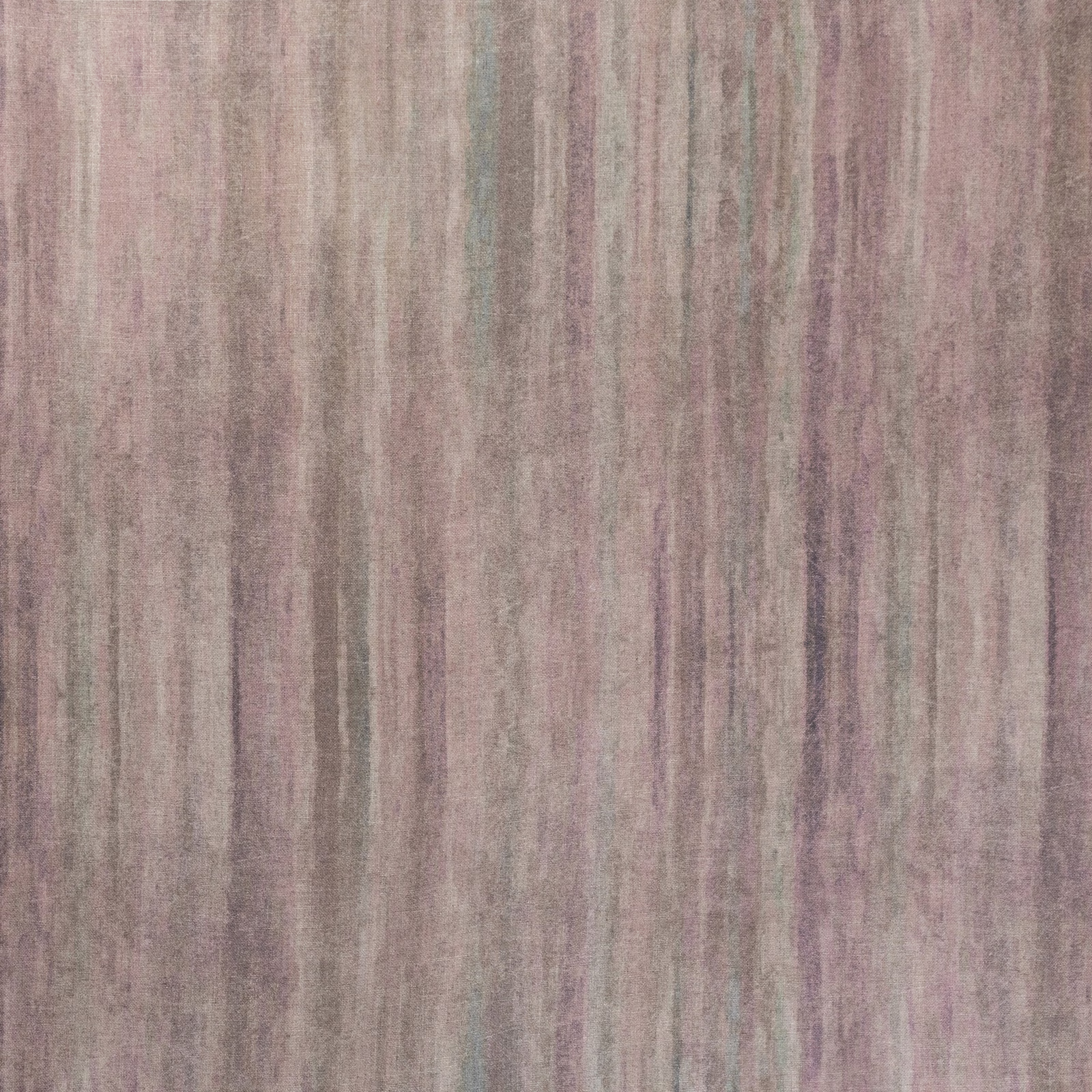 Muted damson mauve textile with hazy vertical taupe, green and plum streaks