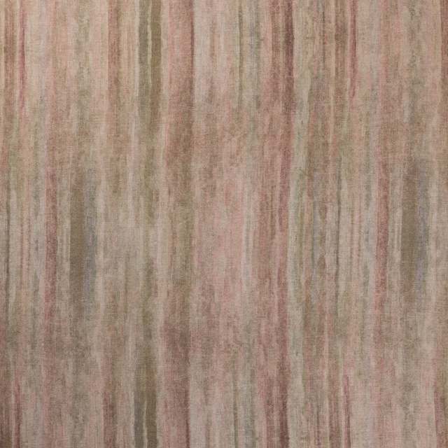 Muted pear fabric with blush, taupe and olive vertical striations and a softly textured surface
