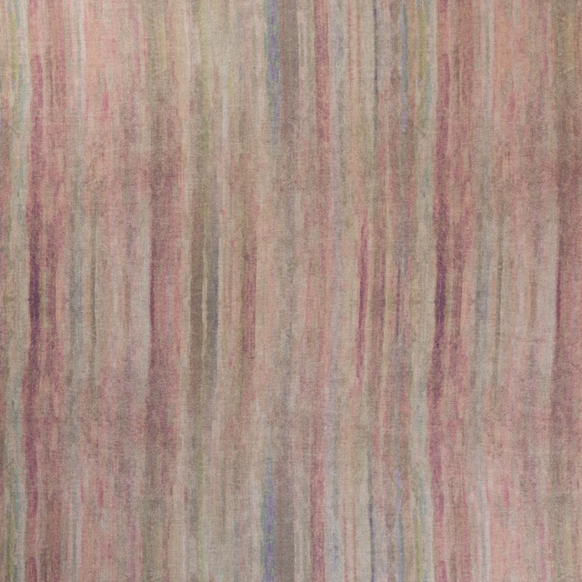 Dusty plum and rose vertical striations with muted sage and blue threads