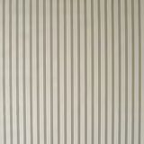 Pale beige fabric with fine olive-grey vertical stripes and subtle woven texture