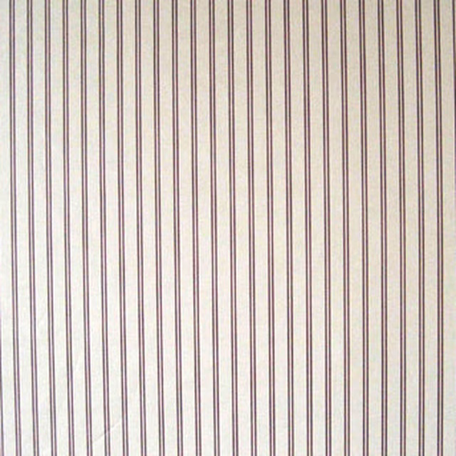 Warm ivory fabric with fine taupe and dusky rose vertical stripes