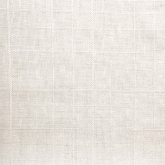 Ivory-white sheer with a fine translucent woven grid and softly textured surface