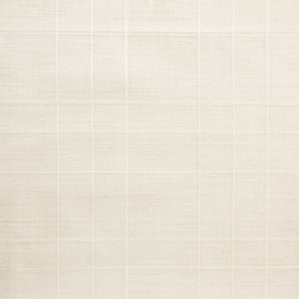 Warm off-white sheer with a fine woven windowpane check and subtle texture