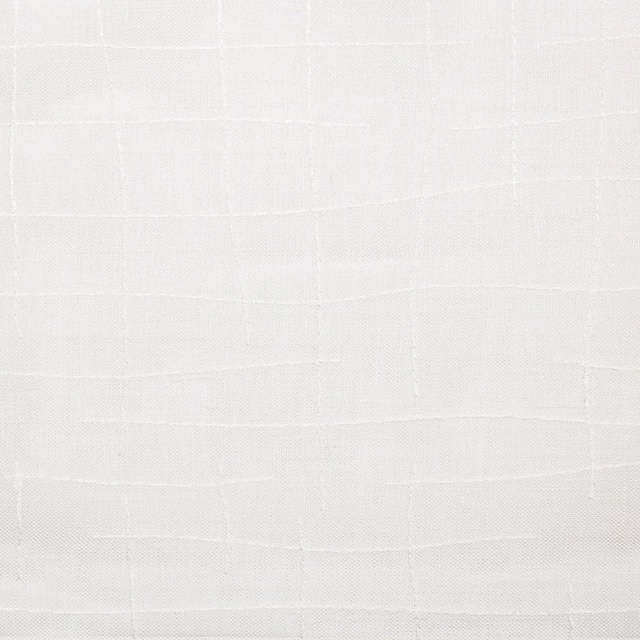 Soft white sheer fabric with a fine, irregular woven grid