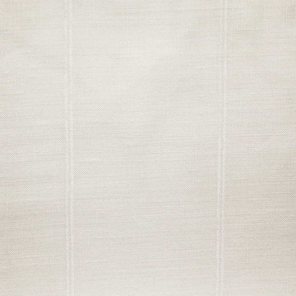 Pale ivory sheer fabric with subtle vertical stripes and fine woven texture