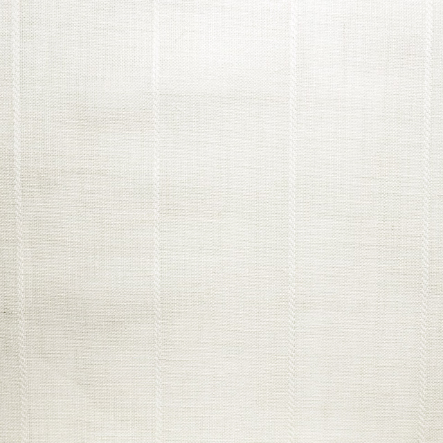 Pale ivory sheer weave with delicate vertical stripes and softly irregular texture