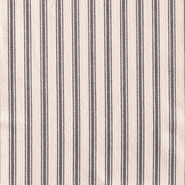 Soft grey and ivory vertical ticking stripes with a close woven texture