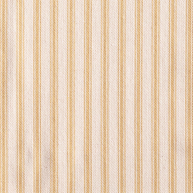 Warm ochre and ivory vertical ticking with tiny herringbone chevrons