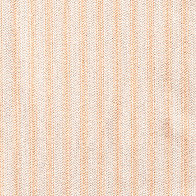 Soft peach and cream fine herringbone ticking weave with vertical lines