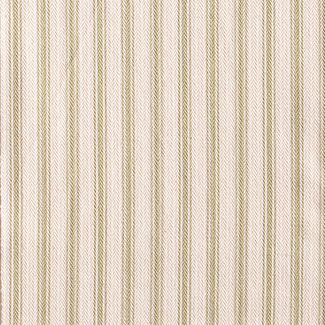 Pale sage and ivory ticking with fine vertical herringbone texture
