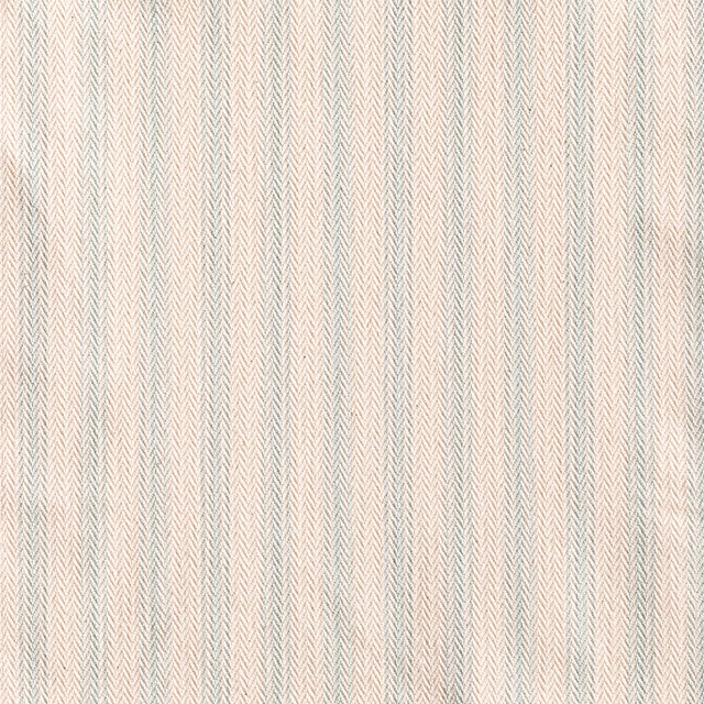 Pale sea-spray and cream herringbone ticking weave with fine vertical texture