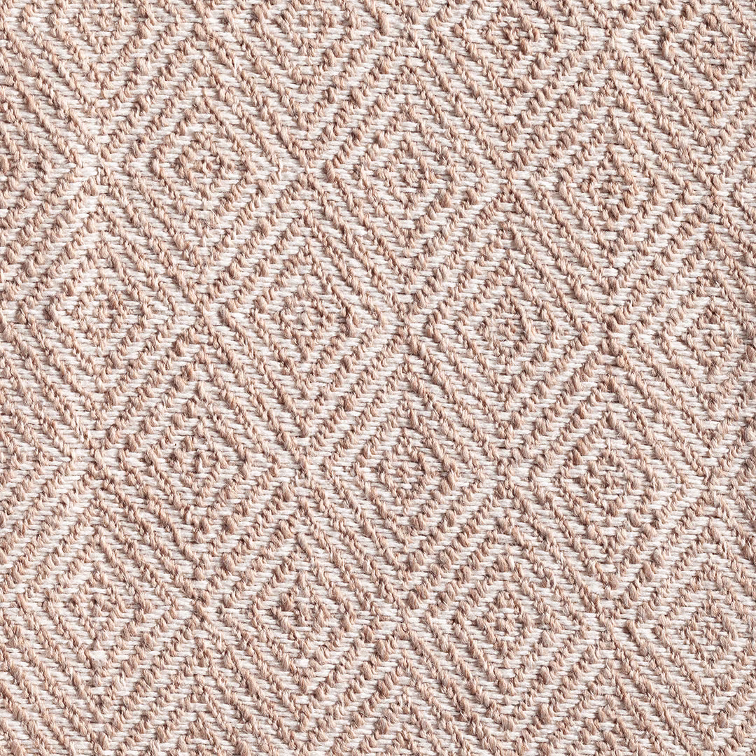 Warm taupe woven textile with cream flecks and broken diamond texture