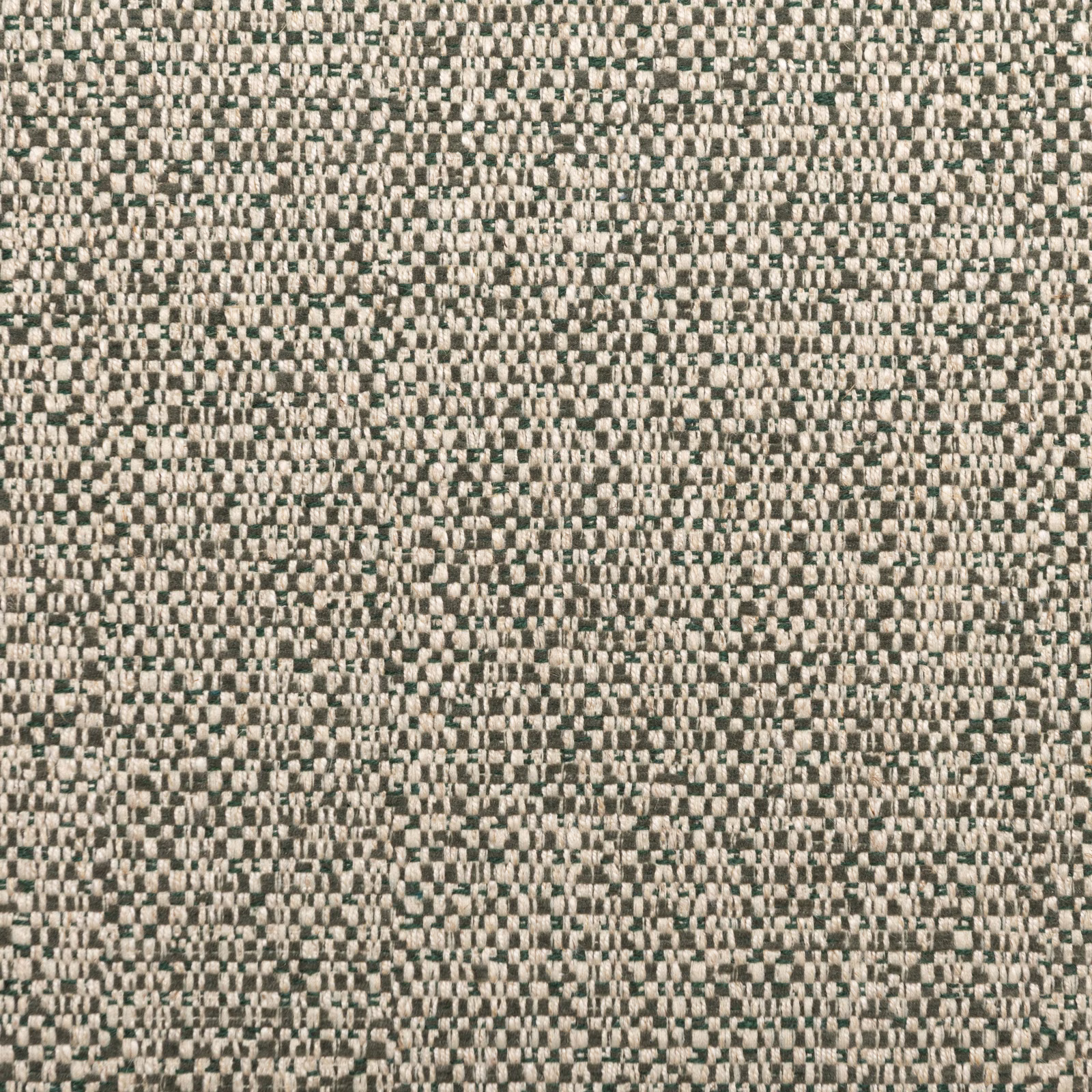 Muted avocado and ivory small-check weave with a dense, irregular woven texture