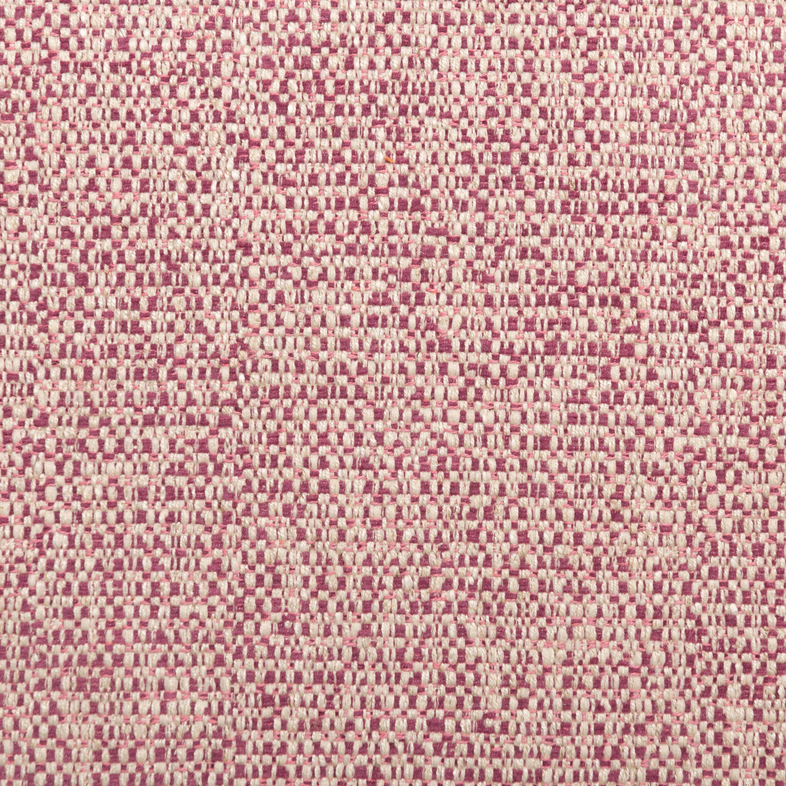 Close-up of dense rhubarb and cream basket weave with softly irregular texture