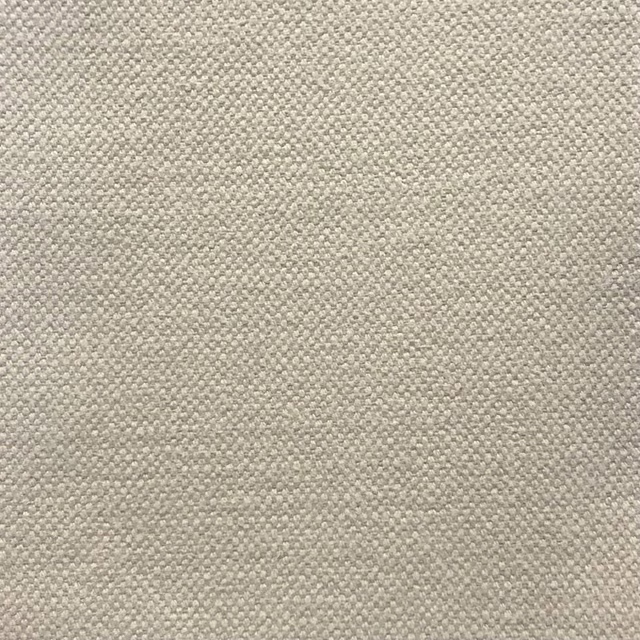 Close-up of warm stone greige fabric with a fine, subtly flecked woven texture