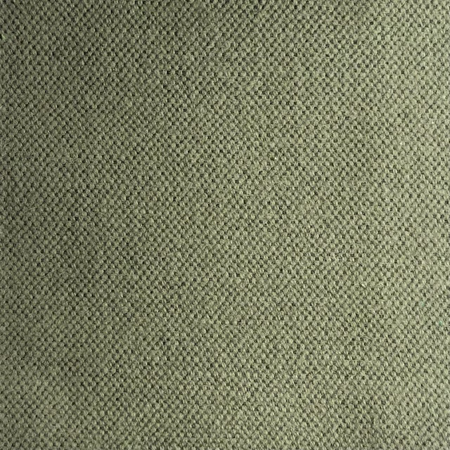 Close-up of muted olive-green fabric with a fine, softly mottled woven texture