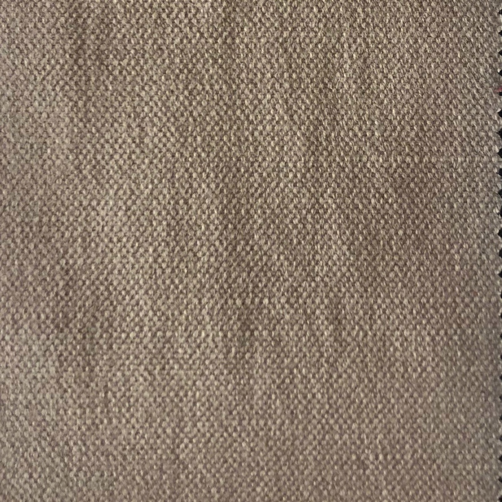 Warm mushroom-taupe fabric with a close, subtly mottled woven texture