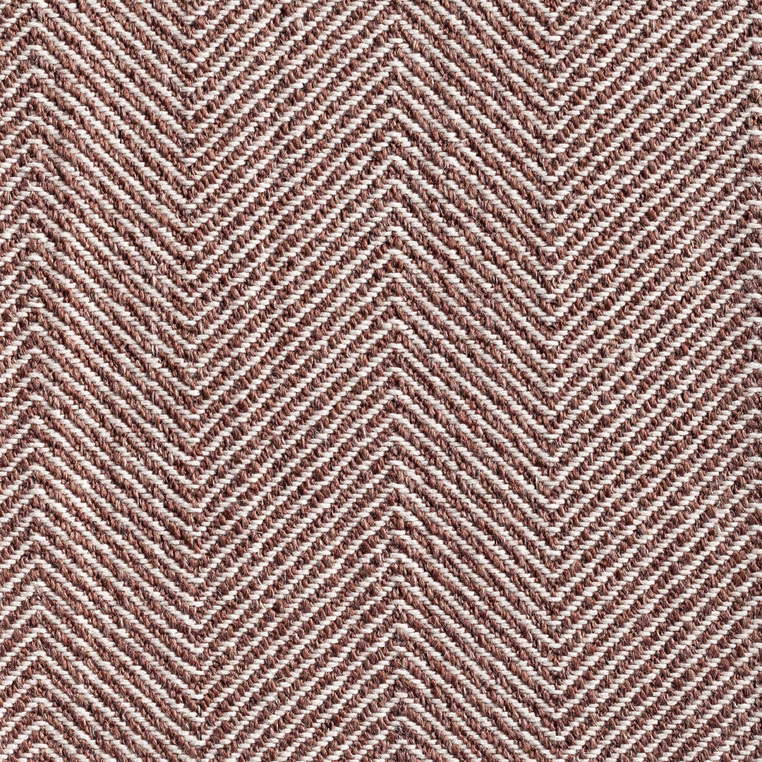 Warm bison-brown and ivory chevron weave with a ridged, tactile surface