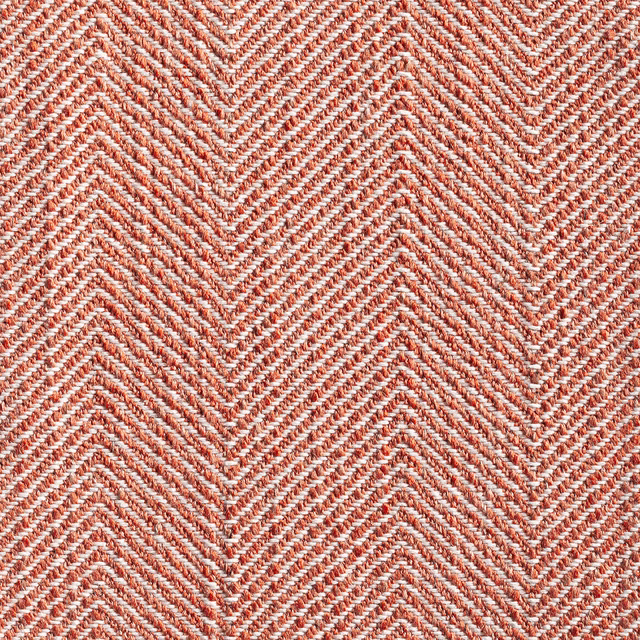 Warm chestnut and ivory chevron weave with tightly textured, directional zigzag lines