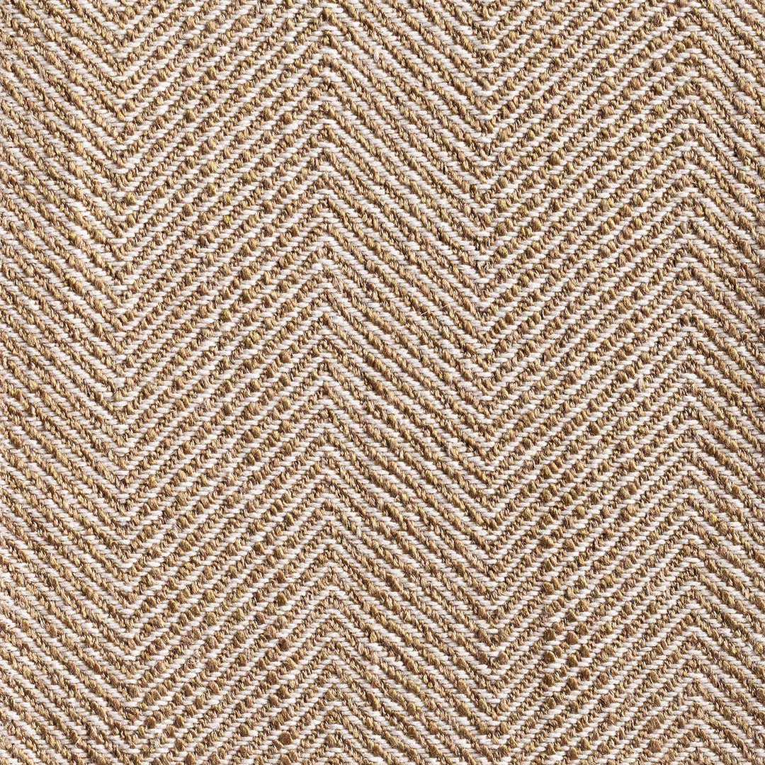 Warm ivory and tan chevron upholstery fabric with a chunky raised woven texture
